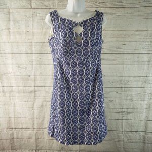 Kachel Womens Dress Sz 10 Blue/Purple‎ White Embroidered Cutouts Sleeveless